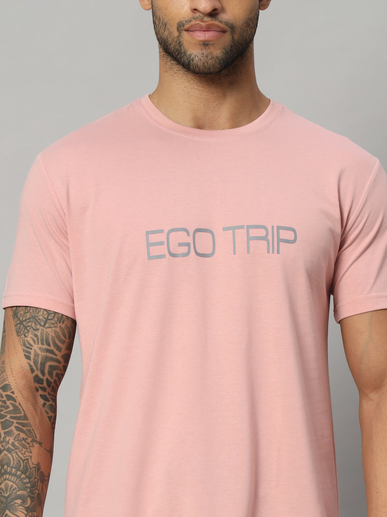 Ego Trip Round Neck Peach Color T-shirt