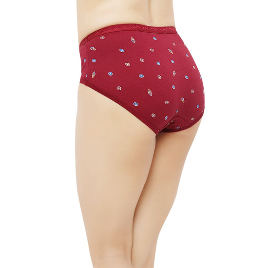 Bluenixie Red Color Cotton Printed Hipster Pantie