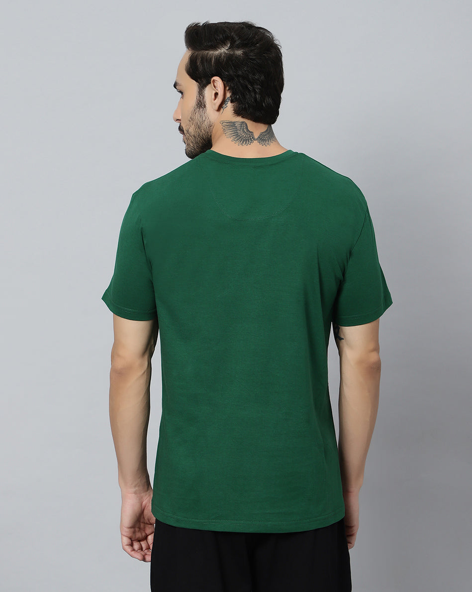 Ego trip Olive color round neck half sleeve t-shirt