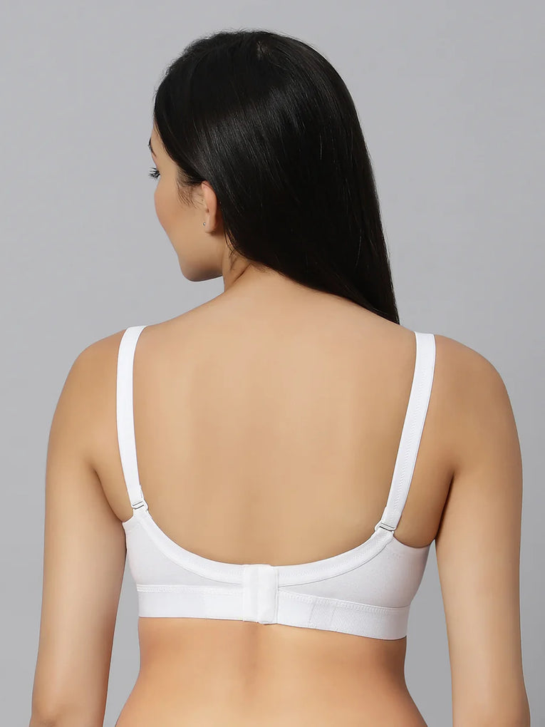 Bluenixie BN2514_2 Pc Combo Full Coverage Cotton Rich  T-shirt Bra  White