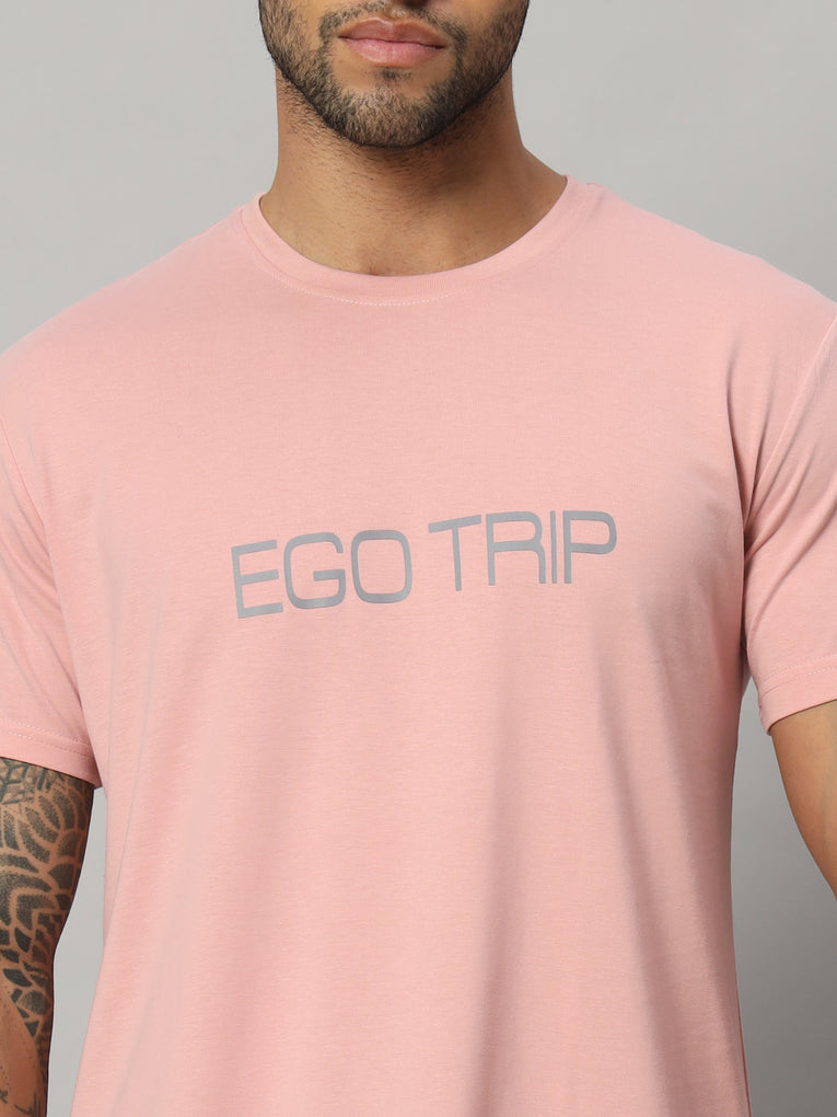 Ego Trip Round Neck Peach Color T-shirt