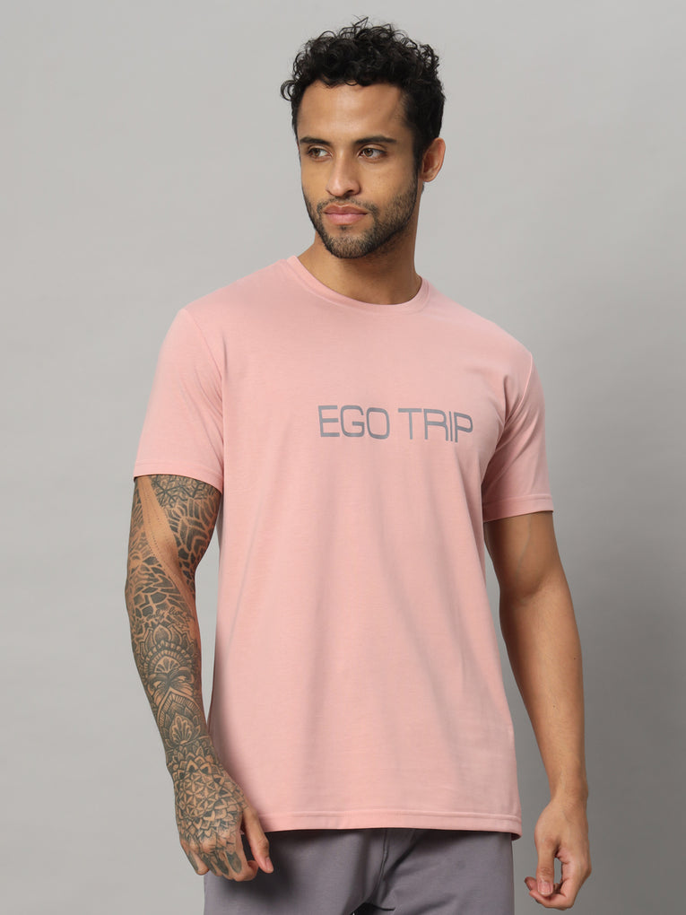 Ego Trip Round Neck Peach Color T-shirt