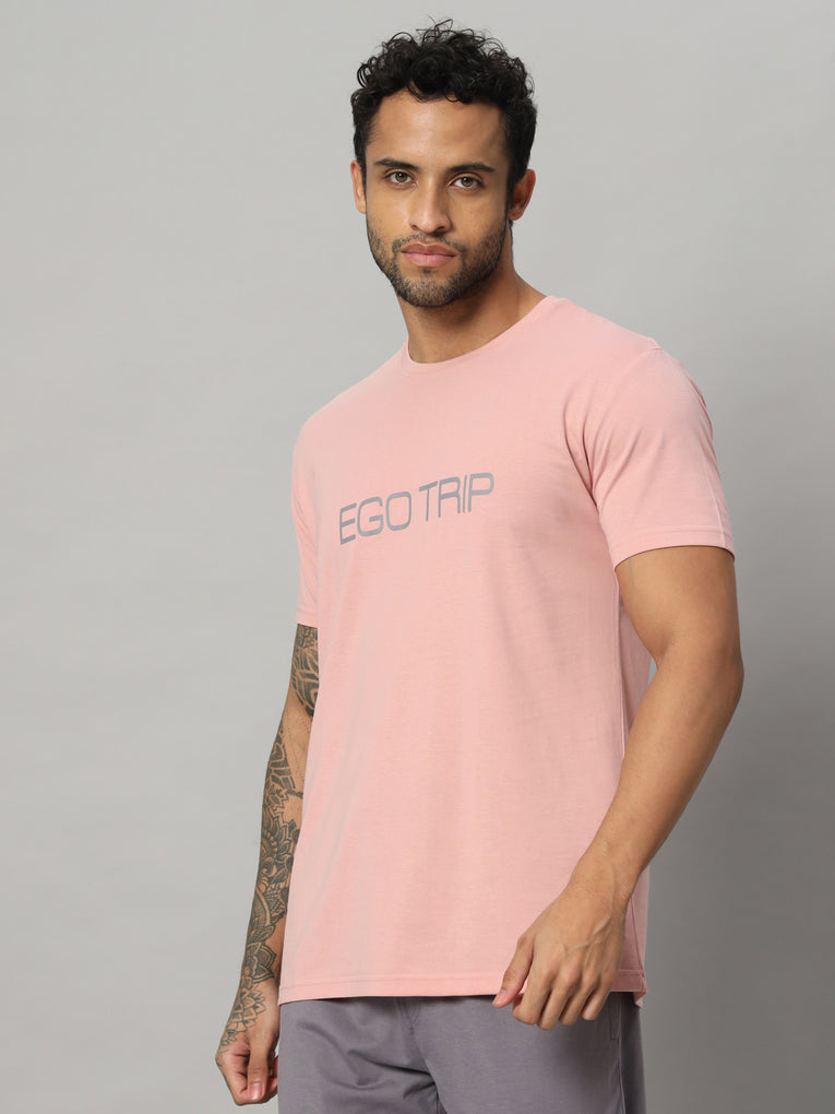 Ego Trip Round Neck Peach Color T-shirt