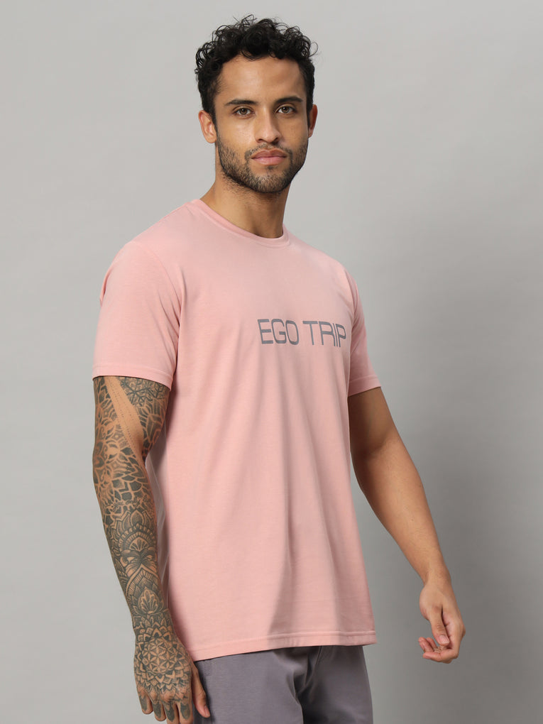 Ego Trip Round Neck Peach Color T-shirt