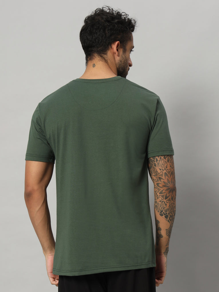 Ego Trip Round Neck Dark Green Color T-shirt