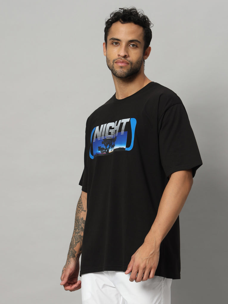 Ego Trip Drop shoulder Round Neck Black Color t- shirt