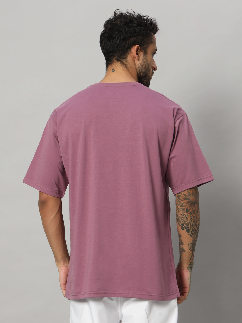 Ego Trip Drop shoulder Round Neck Purple Color t- shirt