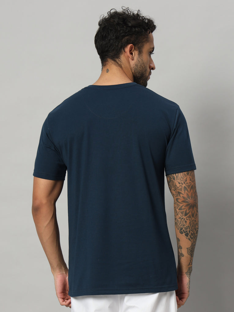 Ego Trip Round Neck Navy Blue Color T-shirt