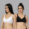 BlueNixie Best online T-Shirt Bra Combo set of 2 Black & White Colors