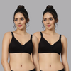 Bluenixie BN0210 _2 pc Combo Cotton Rich T-Shirt Bra Combo set of Black