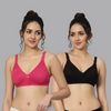 BlueNixie online Cotton Rich T-Shirt Bra Combo set of 2 Pink-Black Colors