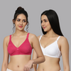 BlueNixie T-Shirt Bra Combo set of 2 Pink-White Colors for Women