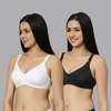 BlueNixie online Cotton Rich T-Shirt Bra Combo set of 2 Grey-White Colors