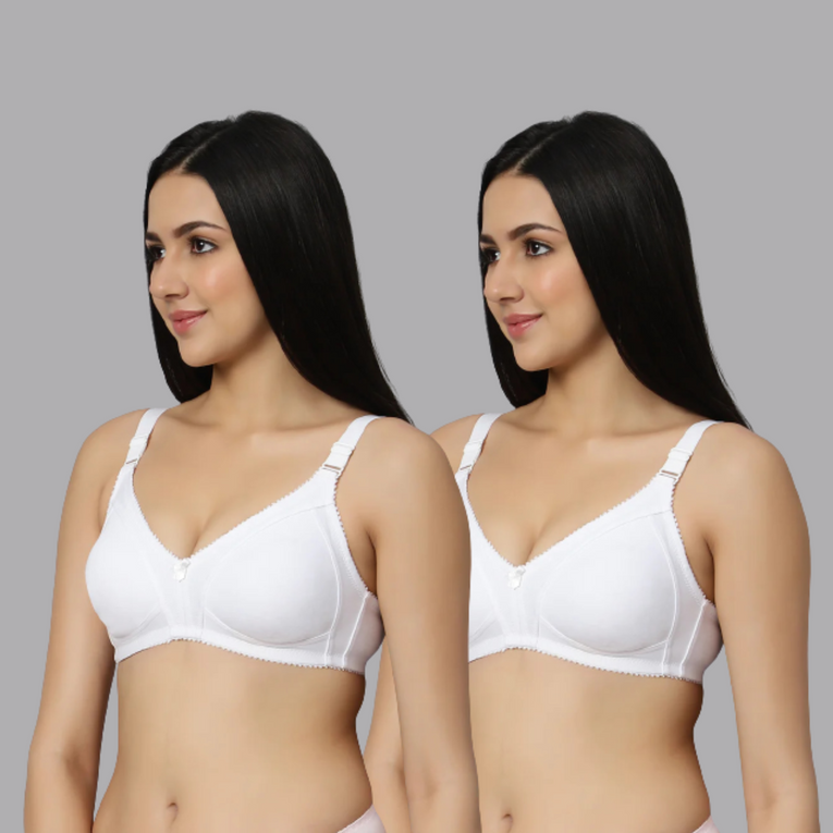 BlueNixie online T-Shirt Bra Combo set of 2 White Colors