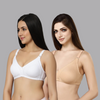 BlueNixie T-Shirt Bra Combo set of 2 White-Skin Colors for women