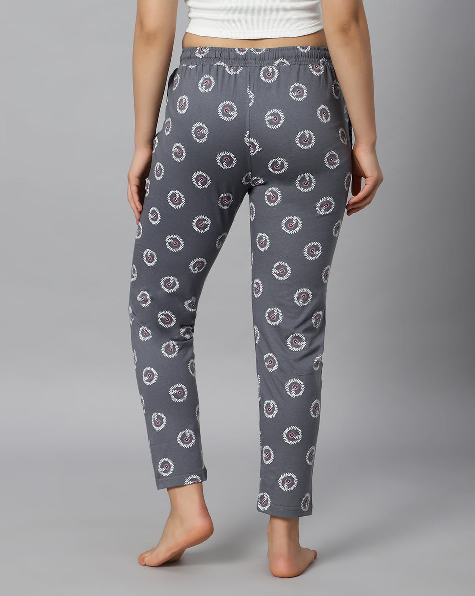 Hosiery Cotton Printed Pyjamas with both side zipper pocket - Bluenixie