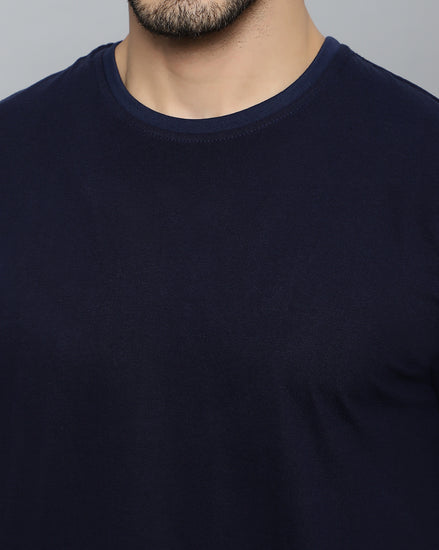 Ego trip Navy Blue color round neck half sleeve t-shirt