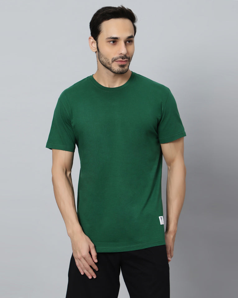 Ego trip Olive color round neck half sleeve t-shirt