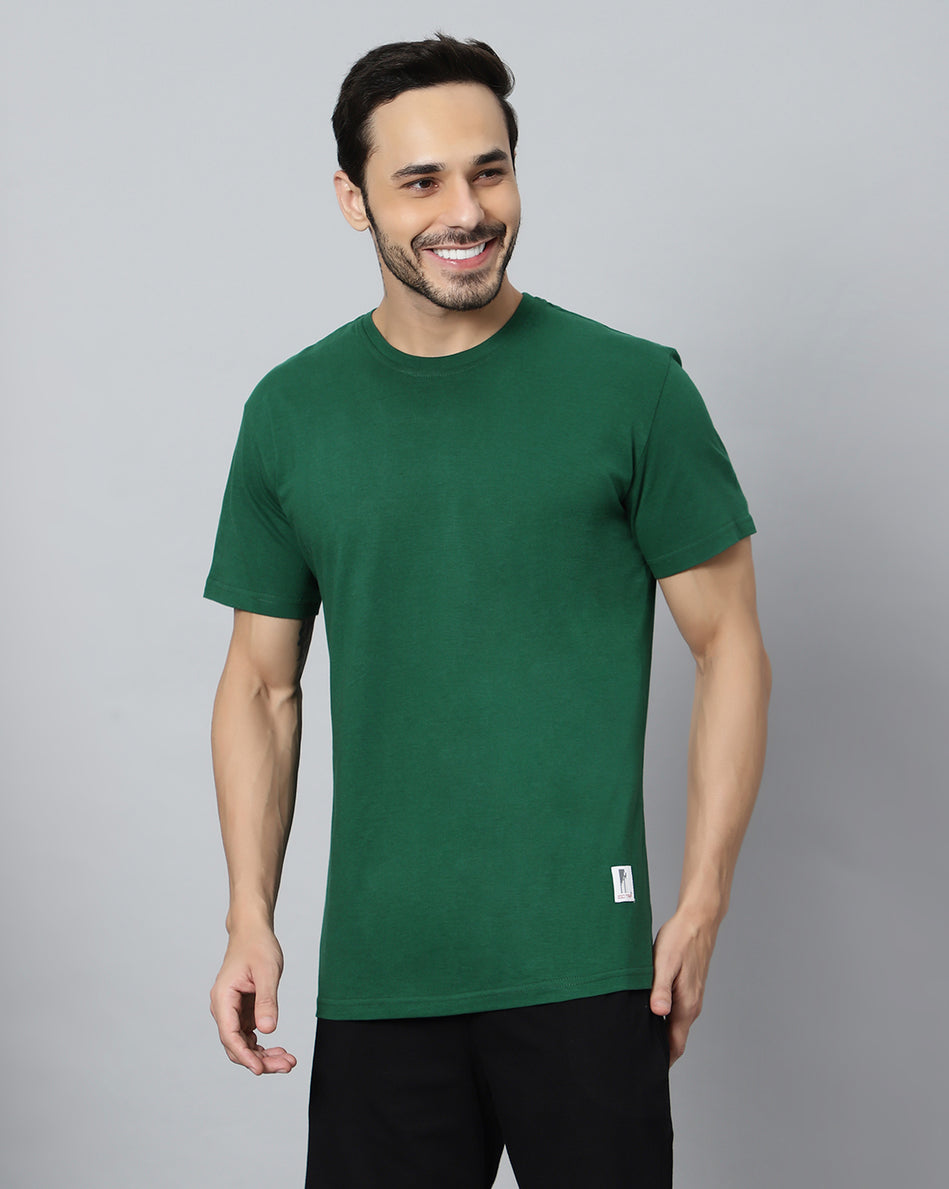 Ego trip Olive color round neck half sleeve t-shirt