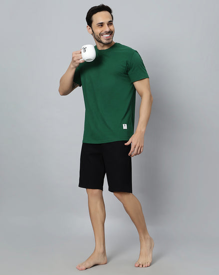 Ego trip Olive color round neck half sleeve t-shirt