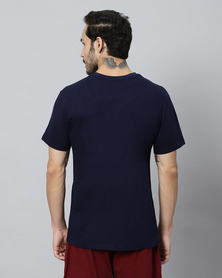BlueNixie Men's Half Sleeves V-Neck Hosiery T-Shirts - Ego Trip