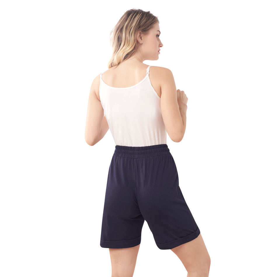 Bluenixie Blue Color Cotton Lounge Shorts for Girl 